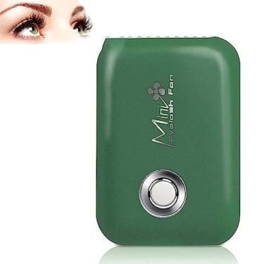 Imagem de Mini secador de cílios recarregável por USB suprimentos de extensão de cílios ferramentas de maquiagem ar condicionado portátil 3 velocidades ventiladores portáteis ajustáveis, verde, 9,5 x 6,8 x 3 cm
