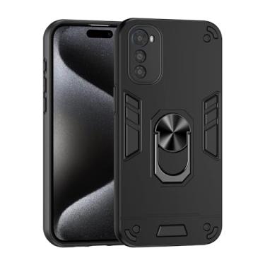 Imagem de Estojo Fino Compatible with Motorola Moto E32 4G Phone Case with Kickstand & Shockproof Military Grade Drop Proof Protection Rugged Protective Cover PC Matte Textured Sturdy Bumper Cases (Size : Blac