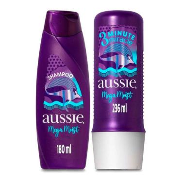 Imagem de  Kit Aussie Mega Moist Shampoo + 3 Minutos Milagrosos Mega Moist