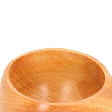 Imagem de POCREATION Copo de madeira, caneca de café inovadora, copos de 200 ml com alça em forma de Didderent para acampamento em casa caminhadas (furo duplo)