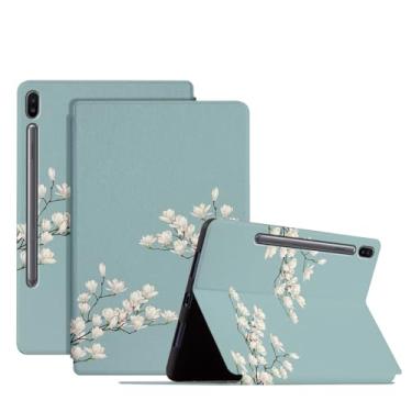 Imagem de Nuouxoco Capa para Samsung Galaxy Tab S6 de 10,5 polegadas - Capa protetora à prova de choque com suporte dobrável - Gardênia