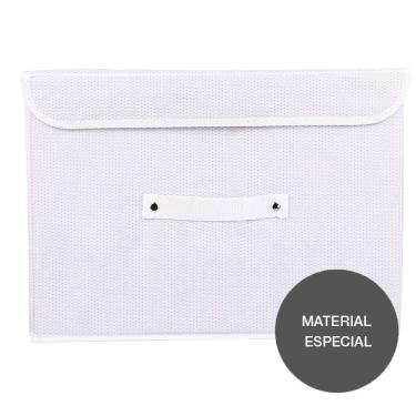 Imagem de Caixa Organizadora Tecido C/ Tampa Vizapi Un Classic G 40x30x28 Cm Branco