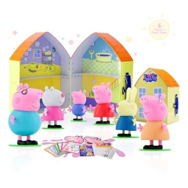 Imagem de LUPPA Casa da Peppa Pig , 6 personagens, Casinha de Metal e materiais para pintura e muita diversão.