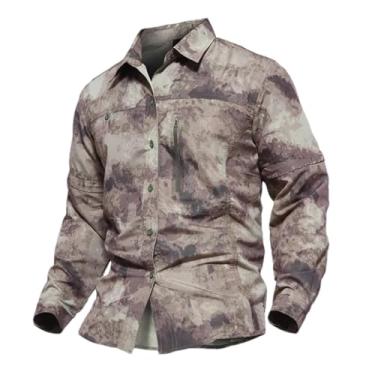 Imagem de Camiseta tática masculina, camuflada, militar, combate, de verão, manga comprida, para uso ao ar livre, respirável, trilhas, 1hh, M