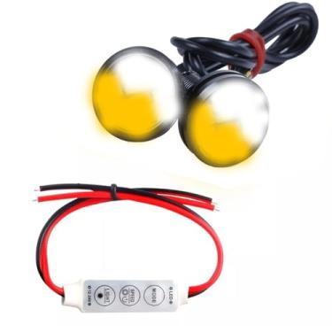 Imagem de Strobo Mini Led com Controle de Efeitos com 2 para Carro Moto caminhonete entre outros (Branco com amarelo)