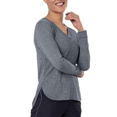 Imagem de Blusa Feminina Graphene ML Poliamida Cinza Mescla - G0621-Feminino