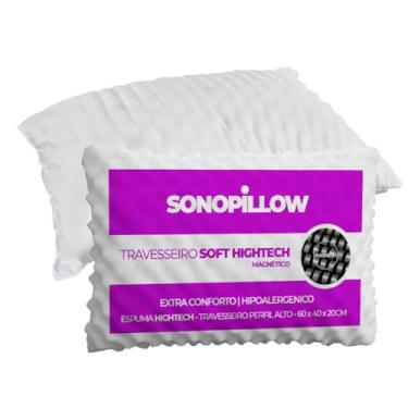 Imagem de Travesseiro Soft Perfilado Magnético Ortopedico Sonopillow - Terapêutico Modelo Tradicional 60x40 Perfil Alto