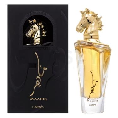 Imagem de Lattafa Perfumes Eau de parfum Maahir – EDP 100 ml; fragrância ousada e rica; com notas de sândalo, almíscar e baunilha; perfumaria árabe