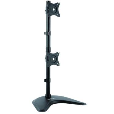 Imagem de Suporte para monitor duplo StarTech.com – barra transversal – suporta monitores de até 61 cm – suporte Vesa – braço ajustável para monitor de computador, Vertical, Desktop Stand