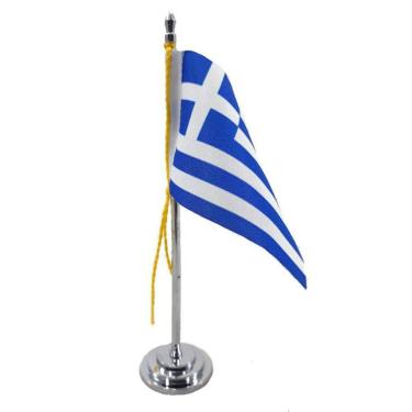Imagem de Mini Bandeira De Mesa Da Grécia 15 Cm Poliéster
