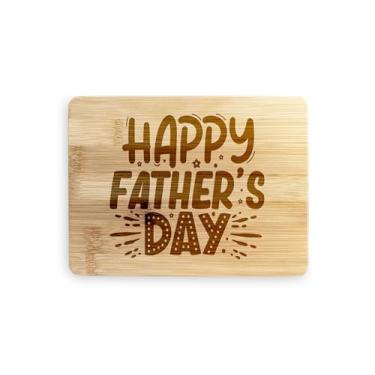Imagem de Tábua de cortar feliz dia dos pais, presente para o pai, tábua de corte de bambu, ideia de presente de inauguração de casa, aniversário, ideia de presente de Natal (pequeno (20 x 15 cm)