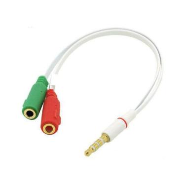 Imagem de Cabo Adaptador Headset 2 P2 Femea 1 P3 Macho Fone Microfone - Mbtech