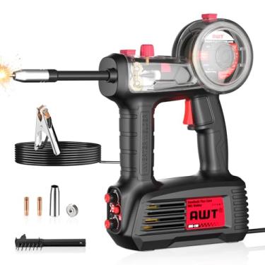 Imagem de AWT Máquina de solda MIG portátil 100A, máquina de solda MIG com núcleo de fluxo de 110 V, máquina de solda MIG portátil sem gás, soldador de alimentação de fio inversor portátil