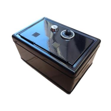 Imagem de Fancyes Cofrinho de ferro, caixa de economia de dinheiro, decoração de casa, recipiente, caixa de dinheiro, cofre, moedas, para inauguração de casa, mesa, Preto