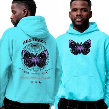 Imagem de Moletom Estampado Algodão‎ Abstract Butterfly Street Purple-Unissex