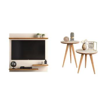 Imagem de Conjunto Painel Tv Sala/Quarto Até 32 Polegadas Smart Plus Madri + Con