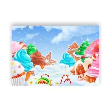 Imagem de Fundo Fotográfico 2,20 x 1,50 - Cupcake Doces Candy 002 - Via Cores