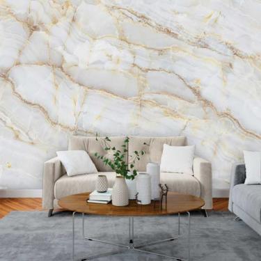 Imagem de Papel de Parede Painel 3D Mármore Calacata com Bege 3M Revestimento Au