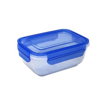 Imagem de Pote plástico retangular tampa com travas reforçadas 800ml Vasilha Mar