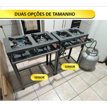 Imagem de Fogão Industrial 2 Bocas Alta Pressão com mangueira e registro 2 Taman