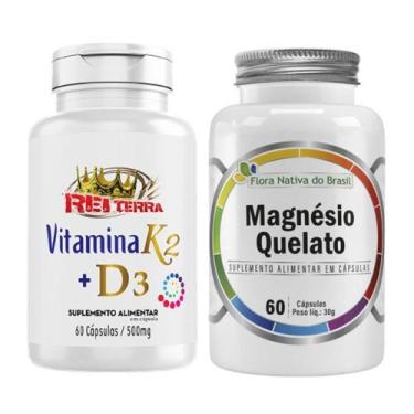 Imagem de Magnésio Quelato 60 Caps 500mg + Vitamina K2 D3 60 Caps 500mg - Flora 