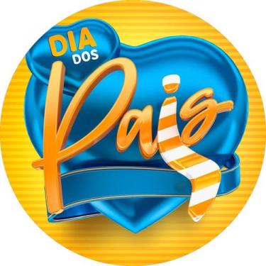 Imagem de Painel De Festa Redondo 1,50x1,50 - Dia dos Pais Coração Azul 001 - Vi