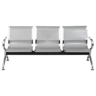 Imagem de CADEIRA 3340 LONGARINA 3 LUGARES MONTREAL AÇO CROMADA COM BRAÇOS EXTERNOS