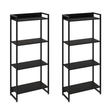 Imagem de Kit 2 Estantes Multiuso Escritório Industrial 4 Prateleiras Areta 145x