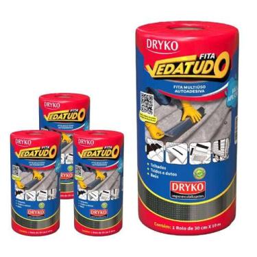 Imagem de Fita Asfáltica Vedatudo 30 cm X 10 m 4 Unidades DRYKO