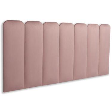 Imagem de Cabeceira Casal Estofada de Colar na Parede Kit 7 Placas Modelo Arredo