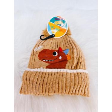 Imagem de Gorro Touca Dinossauro Forrado Infantil (2 ao 7 anos) Menino Para Frio