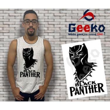 Imagem de Regata Black Panther Pantera Negra Geeko, Branco, GG