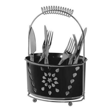 Imagem de Porta Talheres Mimo Duplo / Secador / Escorredor - Preto - Nq