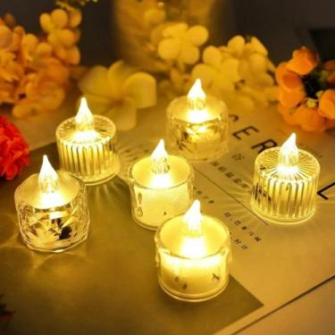 Imagem de 20x Luminária Vela De Led de Acrílico Luz Eletrônica 5cm Decorativa Pa