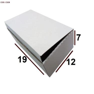 Imagem de 50 Caixas de Papelão Branco Montável 19 x 12 x 07 para Envio Correios 