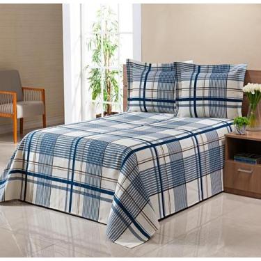 Imagem de Kit Colcha Cobre leito Piquet Casal Padrão 3Pçs Floral E Liso Várias C