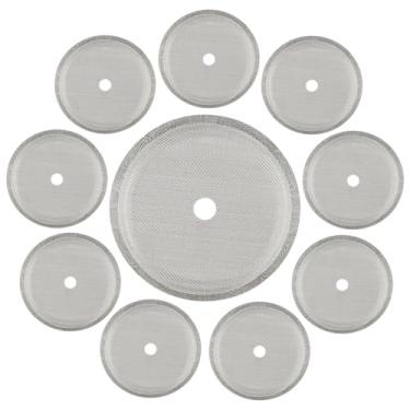 Imagem de 10 filtros de prensa de café, filtro de substituição de prensa de café, filtro de malha de aço inoxidável reutilizável para cafeteiras francesas (6 cm)