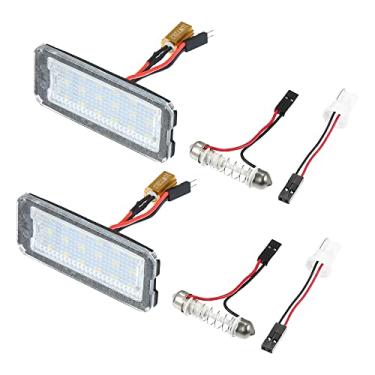 Imagem de X AUTOHAUX 1 par de luz de placa de carro de LED, lâmpada branca de substituição livre de erros, para Fiat 500 2007-2011 2014-2016 para Fiat 500C Cabriolet 2007-2016