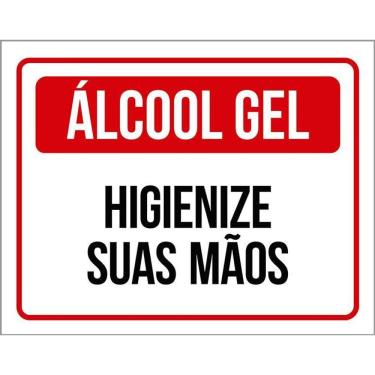 Imagem de Placa De Sinalização - Álcool Gel Higienize Suas Mãos 36X46