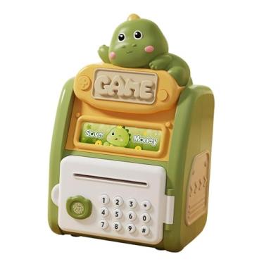Imagem de Kokiya Caixa de poupança automática para crianças, cofre eletrônico com rolo e senha, Dinossauro