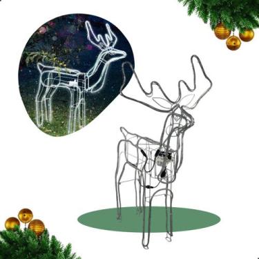 Imagem de Armação Rena LED Macho Grande com Movimento Decoração de Natal Casa Ja
