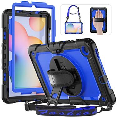 Imagem de HXCASEAC Capa para Samsung Galaxy Tab S6 Lite de 10,4 polegadas, protetora com protetor de tela/alça de mão/suporte para caneta S, capa para tablet S6 Lite à prova de choque 2024/2022/2020 SM-P610