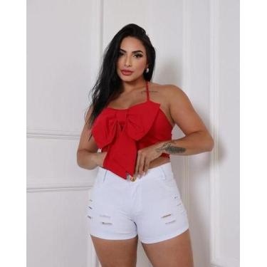 Imagem de Short Jeans Branco Feminino Ano Novo 36 ao 44 - Umuhe, Branco, 36