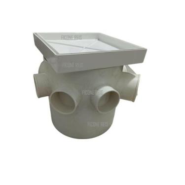 Imagem de Ralo Invisível Sifonado 15x15 Branco Banheiro modelo Porcelanato Colar