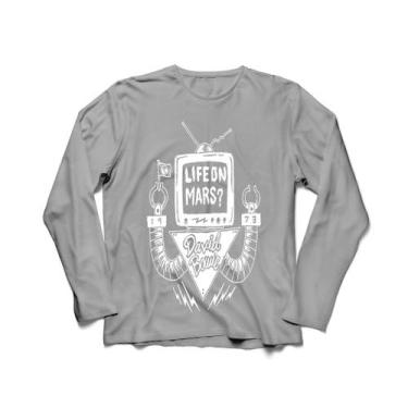 Imagem de Camiseta Manga Longa Masculina David Bowie - Ultrav Store, Cinza mescl