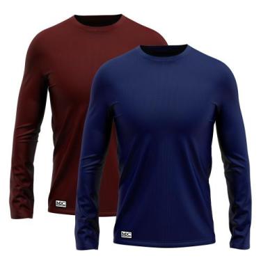Imagem de Kit 2 Camiseta Masculina Proteção UV 50+ Térmica Segunda Pele Várias C
