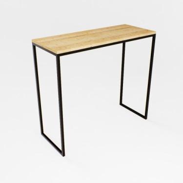Imagem de Bancada Cozinha Balcão Gourmet Preto 120cm Tampo Pinus - Don Castro De