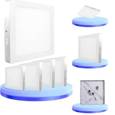 Imagem de Kit 10 Luminária Painel Plafon Led 25W Quadrado Sobrepor Bivolt 110v-2