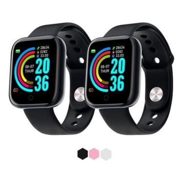 Imagem de Smartwatch Kit Com 2 Relogios Inteligente D20 Y68 Bluetooth - 01Smart,