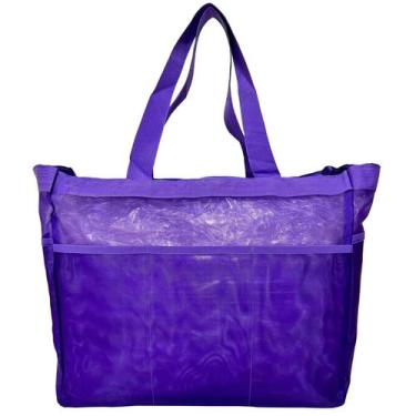 Imagem de Bolsa Feminina de Praia Roxa Grande Piscina Mercado Alça - Lis